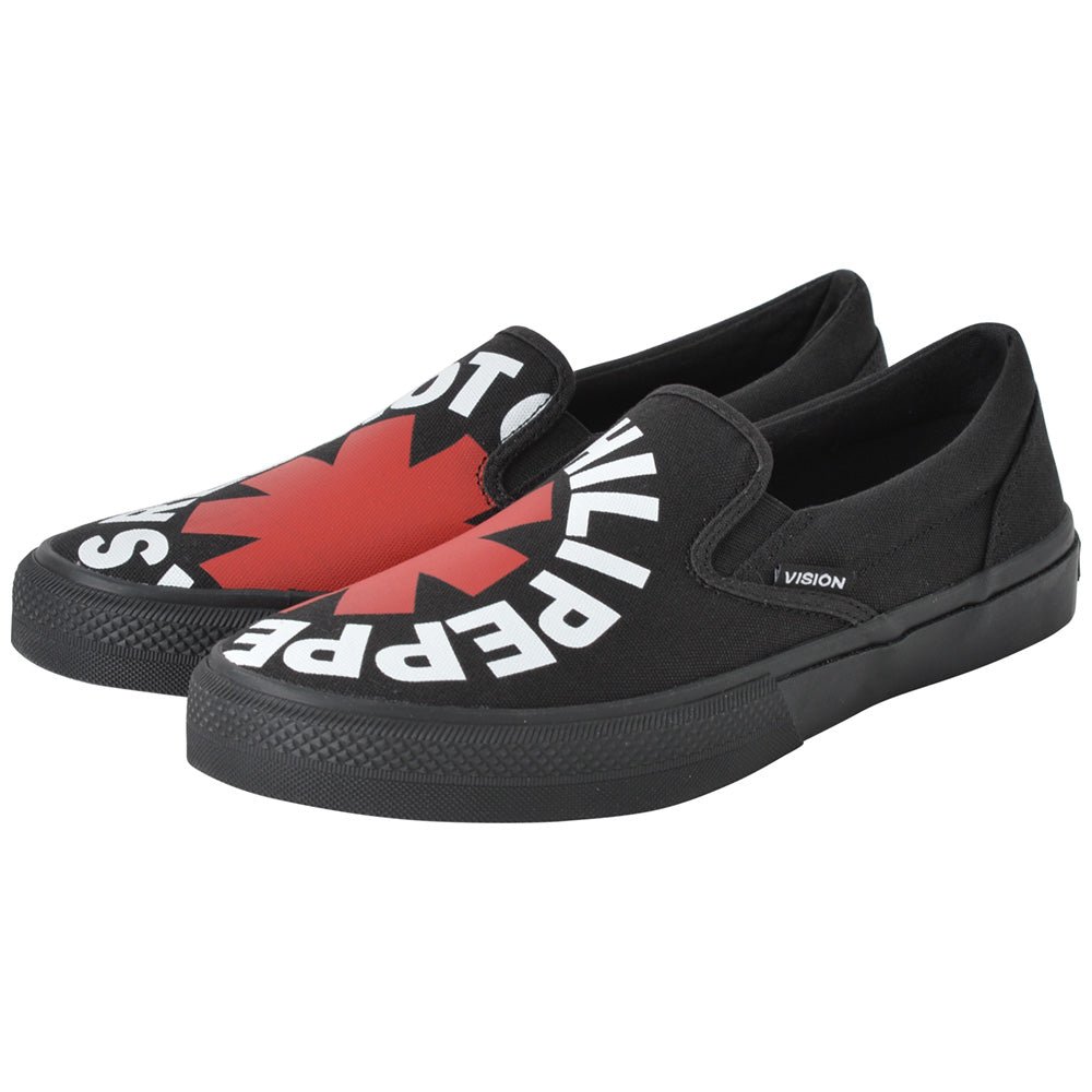 RED HOT CHILI PEPPERS レッドホットチリペッパーズ (来日 35周年 ) - CANVAS SLIP - ON RHCP Black / VISION STREET WEAR(ブランド) / スニーカー / メンズ - PGS